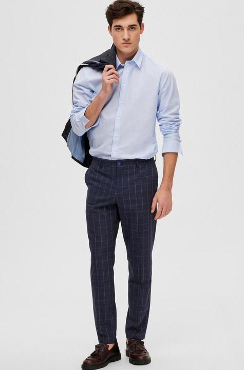 Actual product image Selected Checked linen trousers (44)