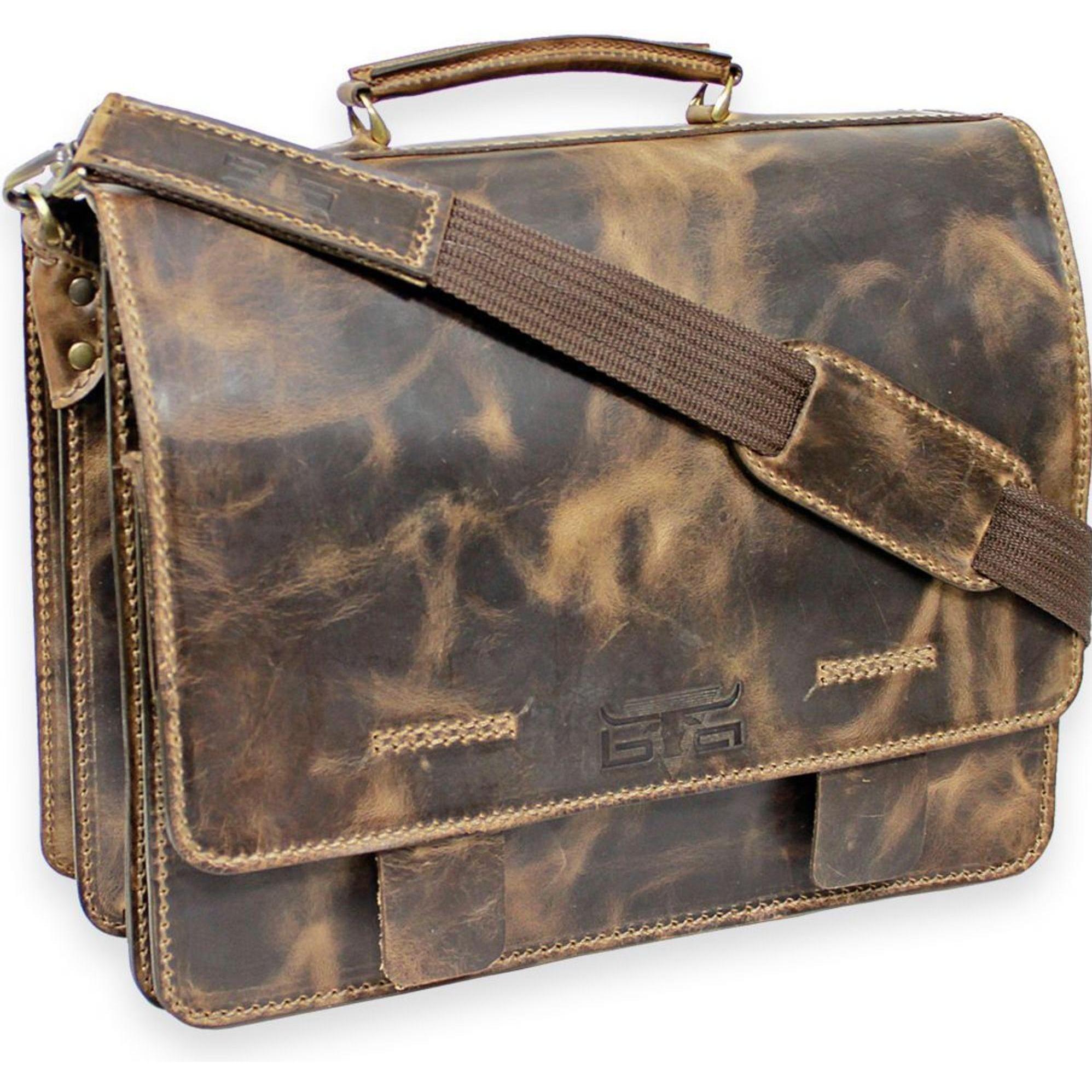 Mika Aktentasche Leder 40 cm, Notebooktasche, Beige