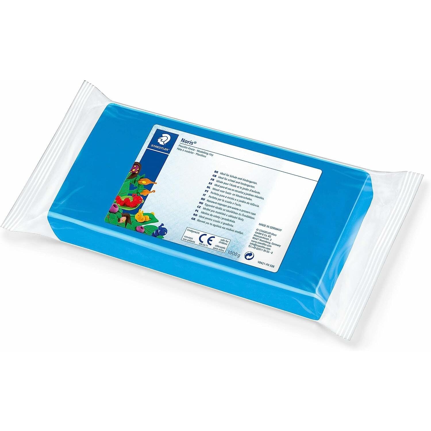 Staedtler Knetmasse Plastilin Knete 1kg blau Noris