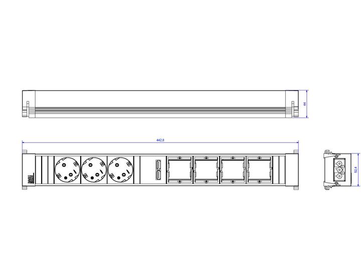Image du produit Bachmann Bande de puissance 8 voies (8x, CEE 7/3)