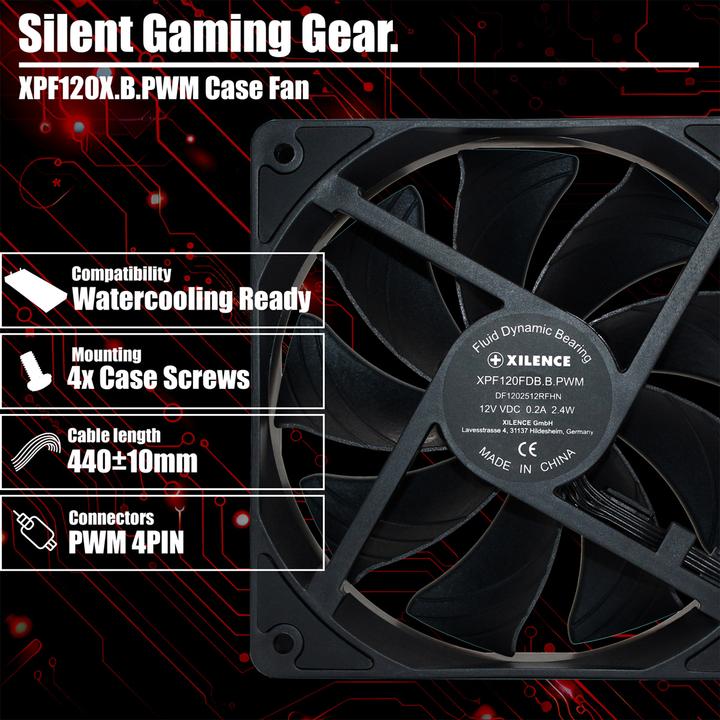 Produktbild Xilence PC- Gehäuselüfter Performance X Serie Fan 120 mm, XPF120X.B.PWM (120 mm, 1x)