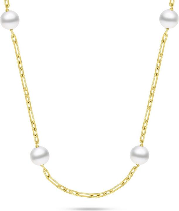Produktbild Brilio Silver - Gold Plated Majorica Pearl Necklace NCL140Y