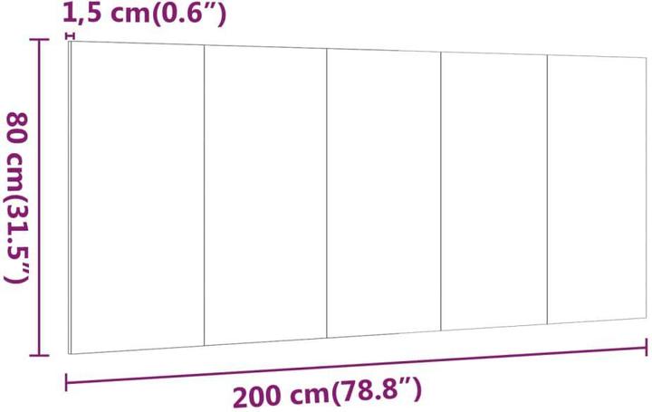 Actual product image vidaXL Kopfteil (200 x 1 x 80 cm)