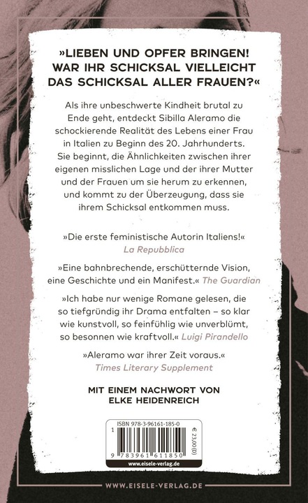 Actual product image Aleramo:Eine Frau (German, Sibilla Aleramo, Elke Heidenreich, Ingrid Ickler, 2024)