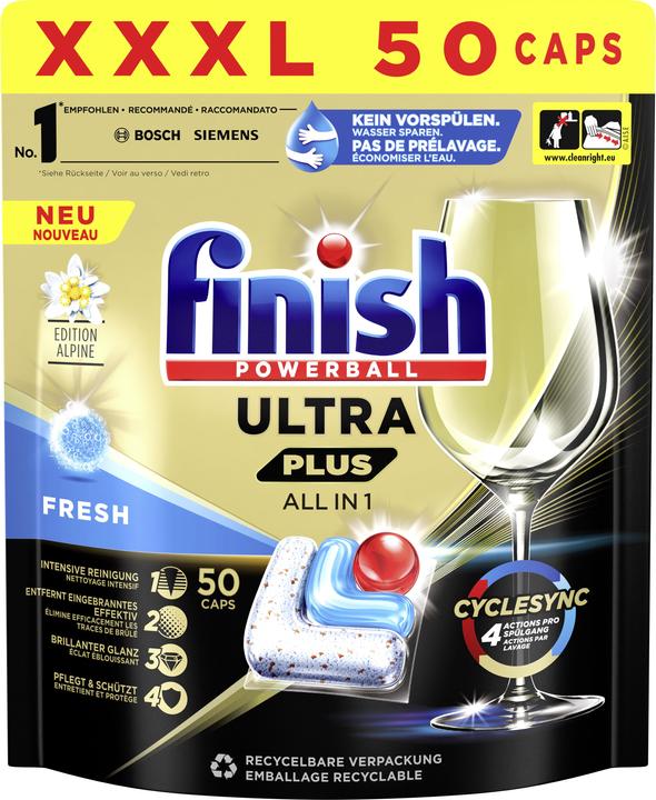 Produktbild Finish Ultra Plus All in 1 Fresh (Tabs, 50 Waschgänge)