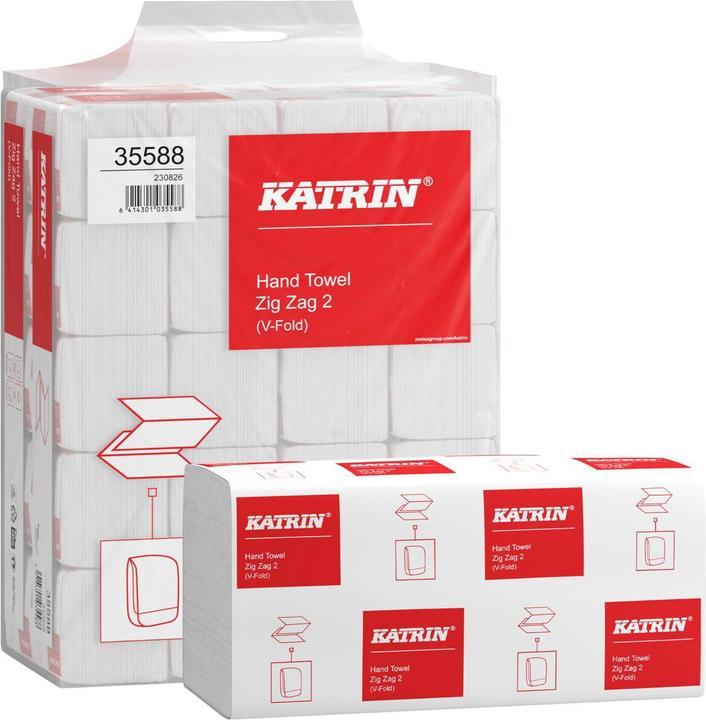 Image du produit Elos Essuie-mains pliés Katrin Classic ZZ 2 L244xl230ca. mm blanc 2 plis zigzag (1 x)