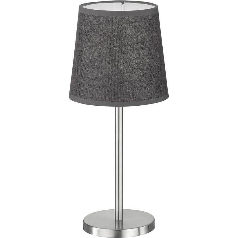 FHL easy, Tischlampe, FHL Eve Tischleuchte, Tischlampe E14 Leinen-Stoffschirm grau nickel
