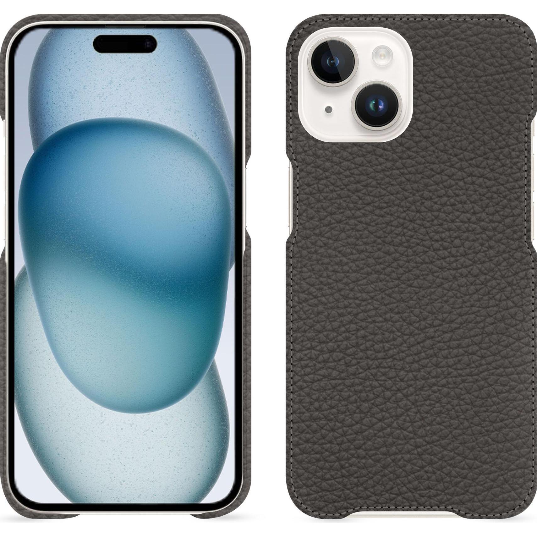 Noreve Lederschutzhülle (Apple iPhone 15), Smartphone Hülle, Grau