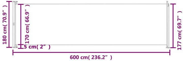 Image du produit vidaXL Auvent latéral (6 m)