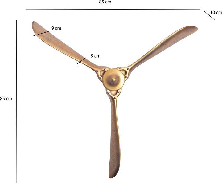 Produktbild FineBuy Deko Propeller 85 cm Wanddeko Aluminium Flugzeug Wandpropeller Wohndeko