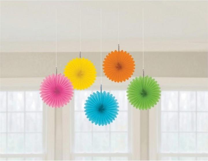 Actual product image Amscan 5 Paper Deco Fan Multi (5 pcs.)