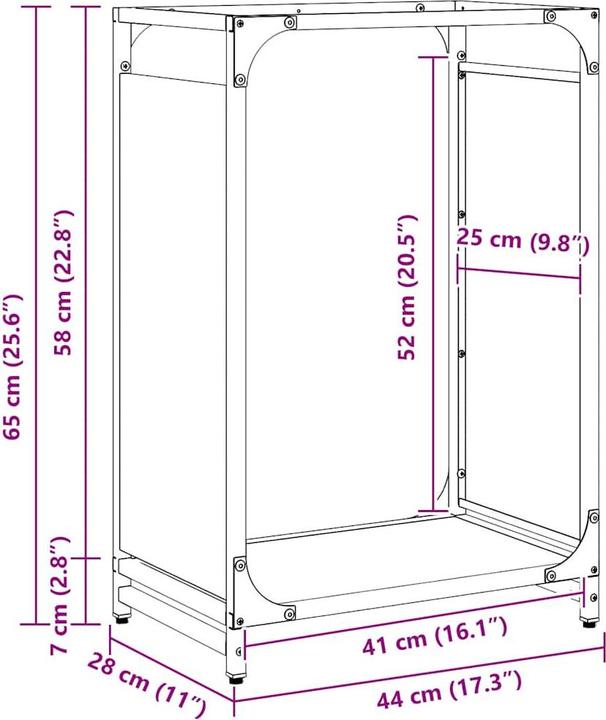 Produktbild vidaXL Brennholzregal