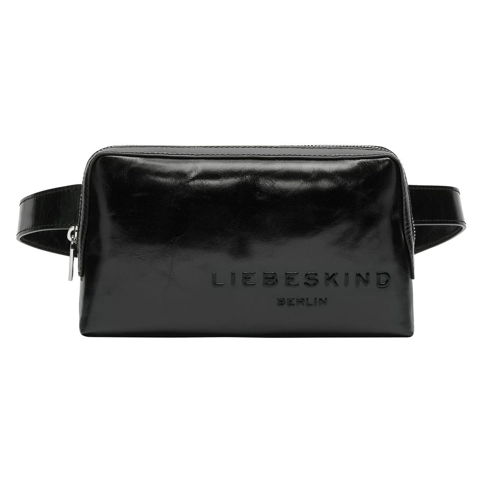Liebeskind Berlin, Damen, Handtasche, Elvira Pt Crinkle-Black Belt-Bag, Schwarz