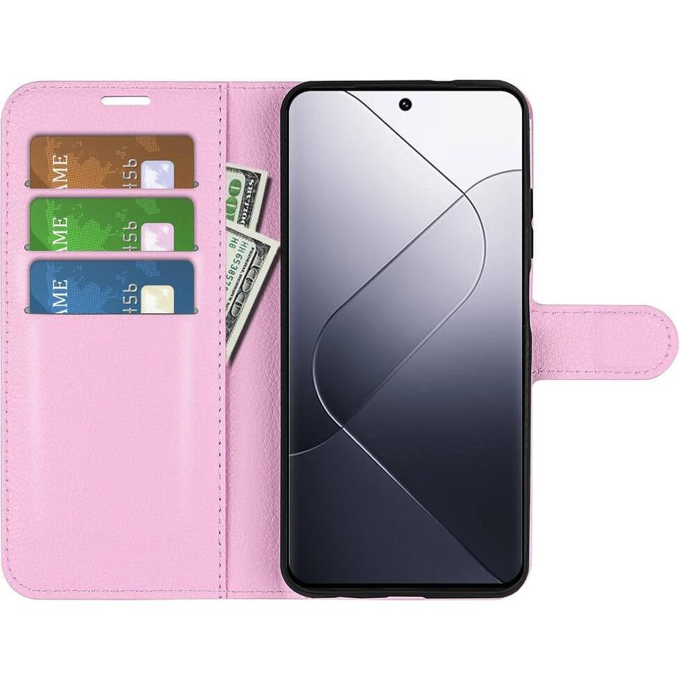 Thumbnail - Cover-Discount Xiaomi 14 - Leder Etui Hülle rosa (Xiaomi 14), Smartphone Hülle, Rosa