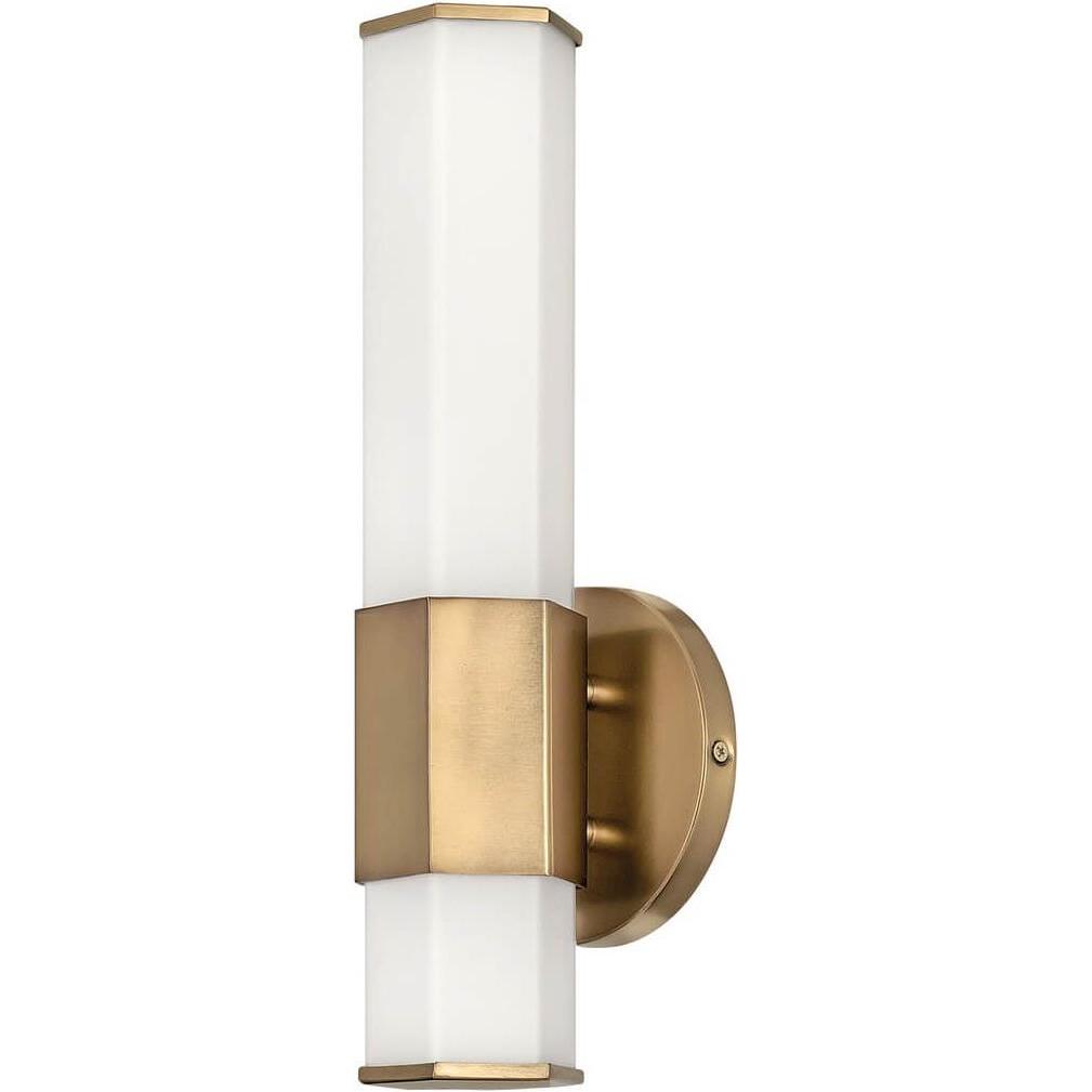 Elstead Lighting, Wandleuchte + Deckenleuchte, Facet LED Wandleuchte Heritage Messing Opal geätzt IP44 (1080 lm)