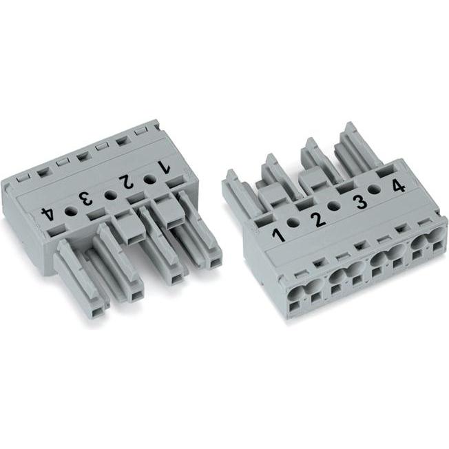 50x Wago Netz-Steckverbinder WINSTA MID, Elektronikkabel + Stecker, Grau