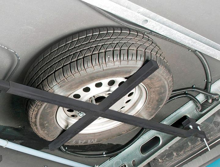 Actual product image LAS 11808 Spare wheel holder steel 185cm x 62cm x 1.75cm