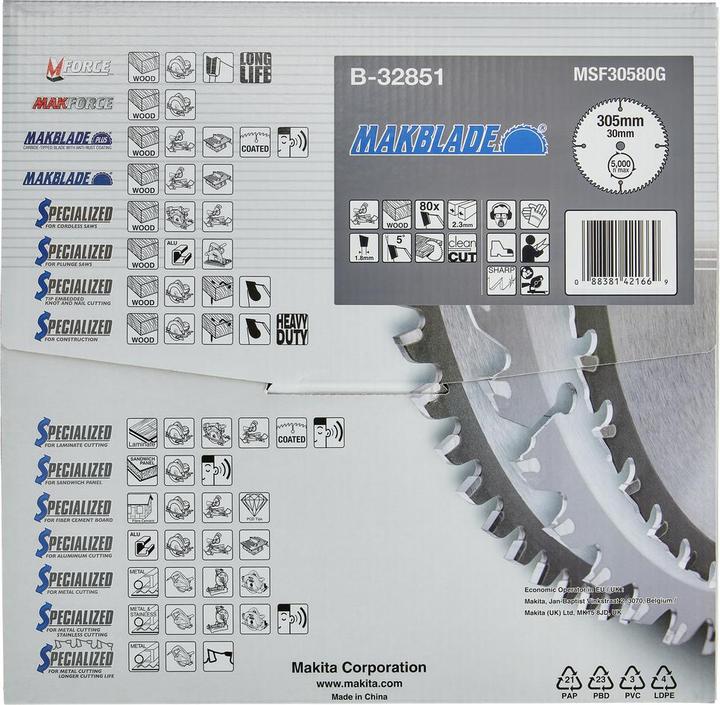 Productafbeelding Makita MAKBLADE zaagblad 305x30x80Z