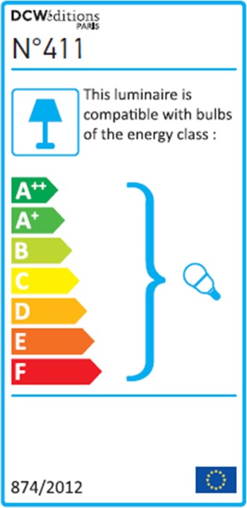 Energie-Label DCW éditions Lampe Gras Modell N°411 Stehleuchte