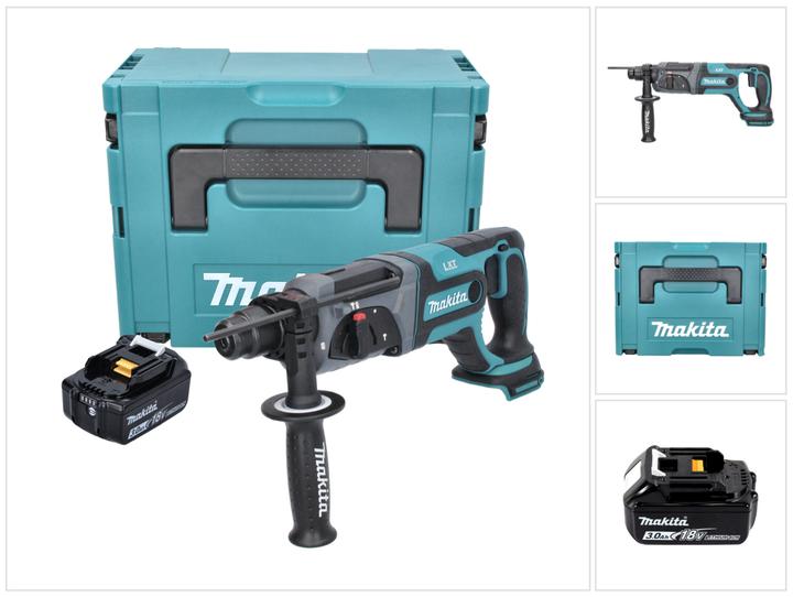 Produktbild Makita DHR 241 F1J Akku Bohrhammer 18 V 2,0 J SDS plus + 1x Akku 3,0 Ah + Makpac - ohne Ladegerät (Akkubetrieb)
