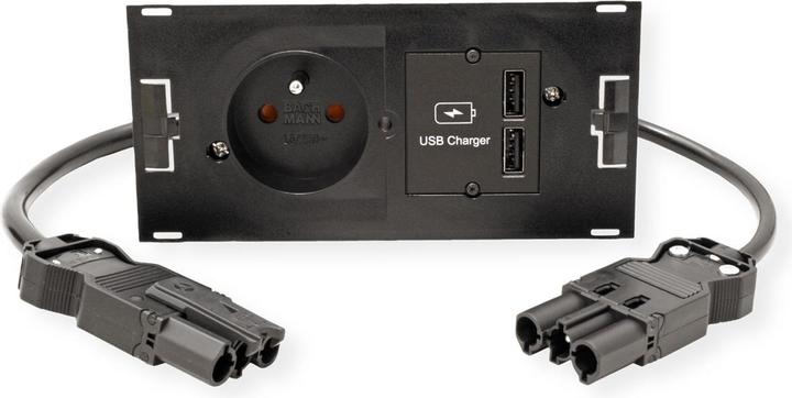 Actual product image Bachmann DUE - 0.2 m - 1 AC outlets - Indoor - Type E - Black - 1 unit(s) (1 x, CEE 7/5, 0.20 m)