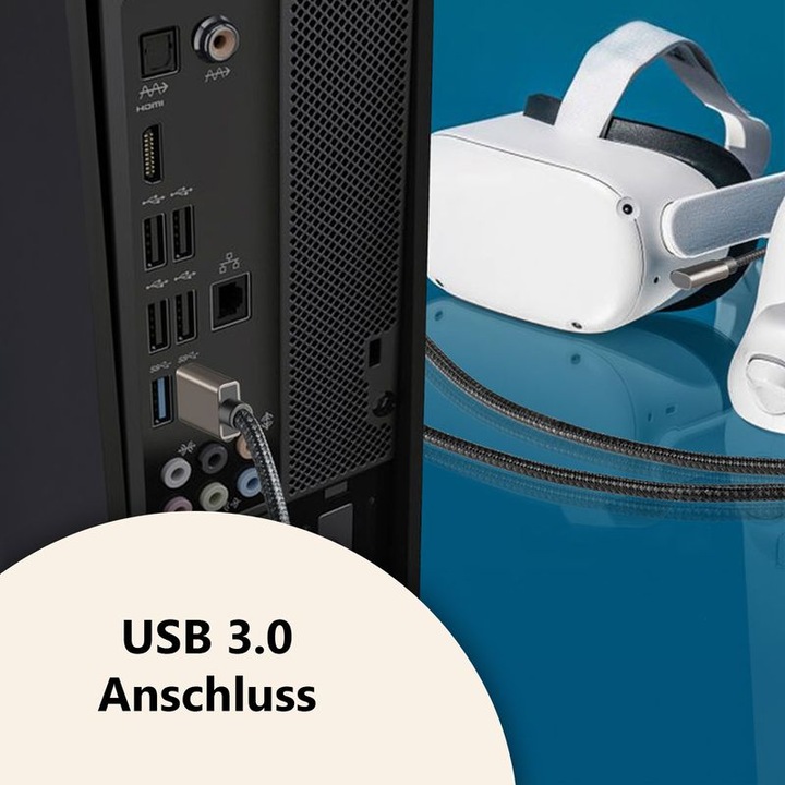 Immagine prodotto Hermex Cavo per occhiali VR Cavo dati da 5 m per le cuffie VR Oculus Quest 1 + 2