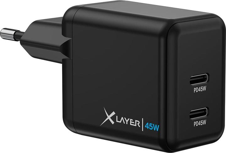 Xlayer Powercharger 45W Ladeadapter schwarz, 45 Watt (45 W, 2 Ports)