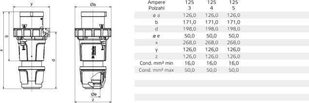 Actual product image Hora eTec Plug 125A 5p >50V 1h IP67 21966