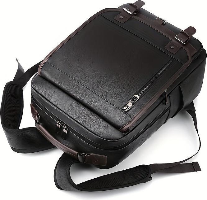 Produktbild Only-Bags.Store PU-Leder-Rucksack, Reiserucksack, Studenten-Schultasche, Reise-Business-Computer-Tasche