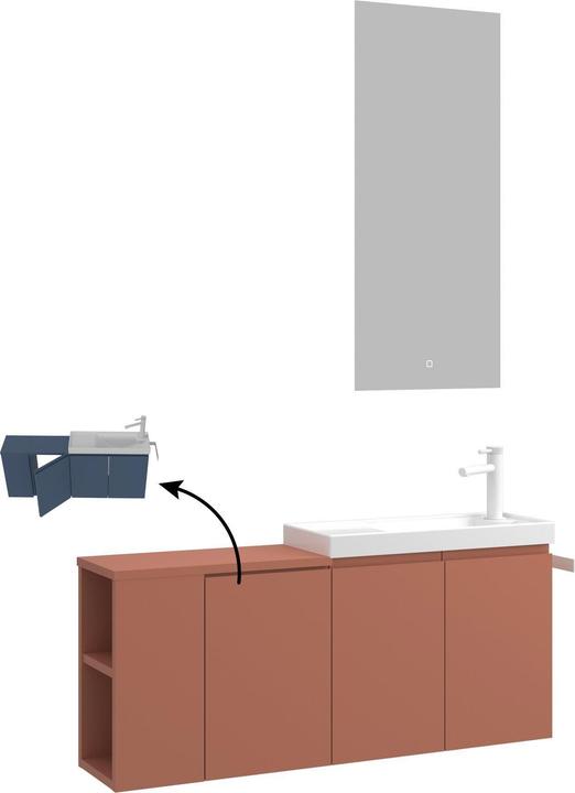 Produktbild Homitis Perla 110 Bathroom Cabinet With Sink & Mirror Set (2 Pieces)