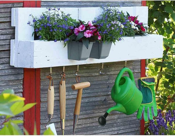 Actual product image Geli Easy planter, 10x10x10 cm, plastic in concrete (14.50 x 9.50 x 10 cm)