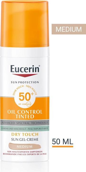 Immagine prodotto Eucerin SUN Face Oil Control Gel-Crema colorata media SPF 50+ (Crema solare viso, SPF 50+, 50 ml, 97.24 g)