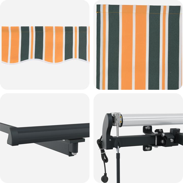 Produktbild VidaXL Automatische Einziehbare Markise Grün und Gelb 450x350 cm (4.50 m)