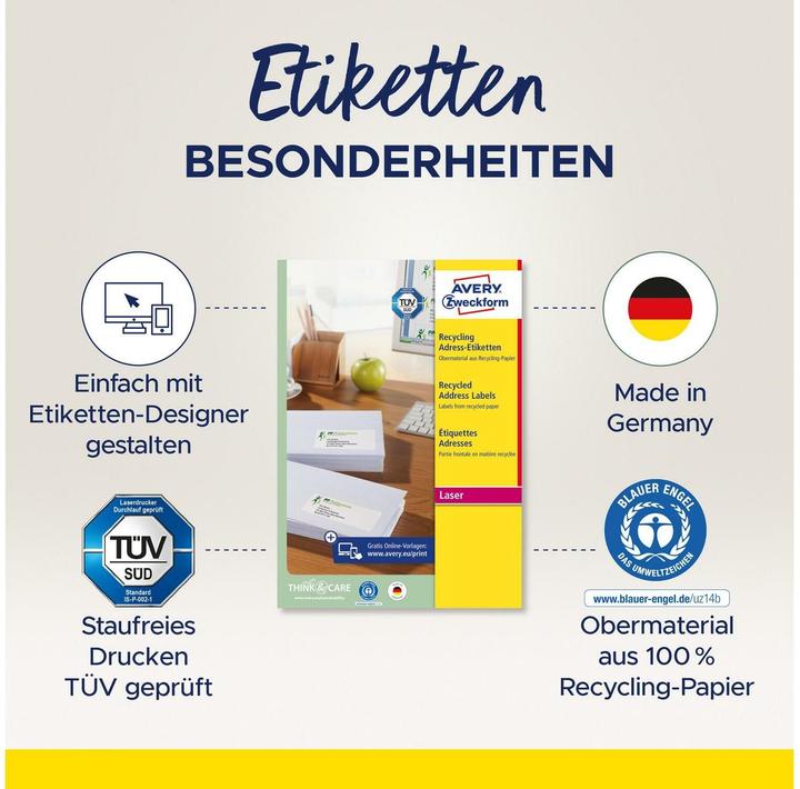 Produktbild Avery Recycling Adress-Etiketten