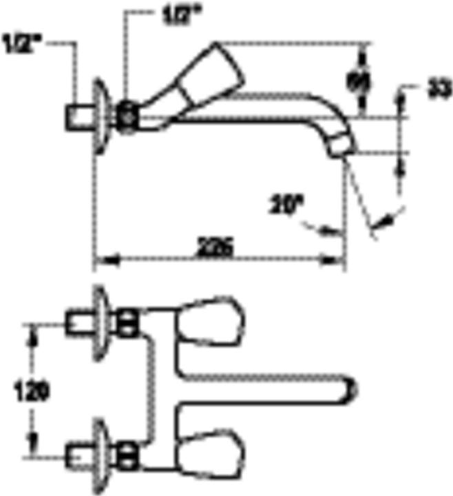 Actual product image KWC STAR two-handle mixer, fixed spout