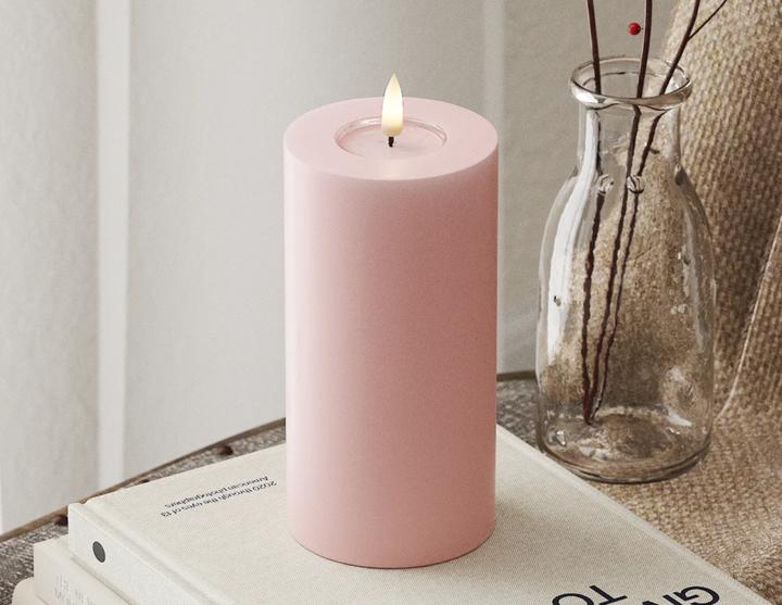 Image du produit Deluxe Homeart Bougie ronde LED rose clair (1 x)