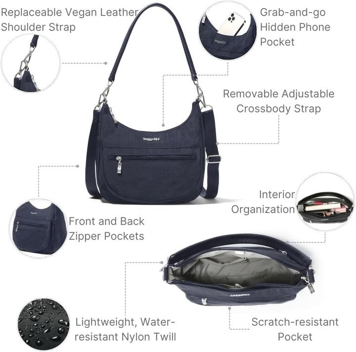 Actual product image Baggallini Modern Pocket Half Moon Bag