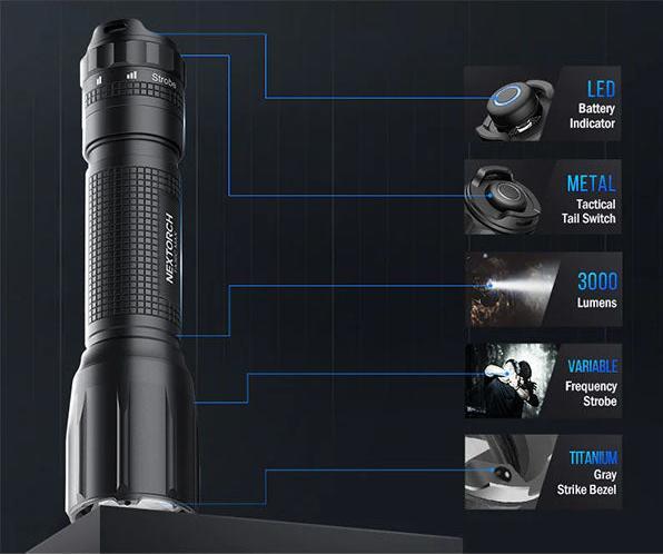 Actual product image Nextorch TA30C MAX, 3'000 Lumen (15.30 cm, 3000 lm)