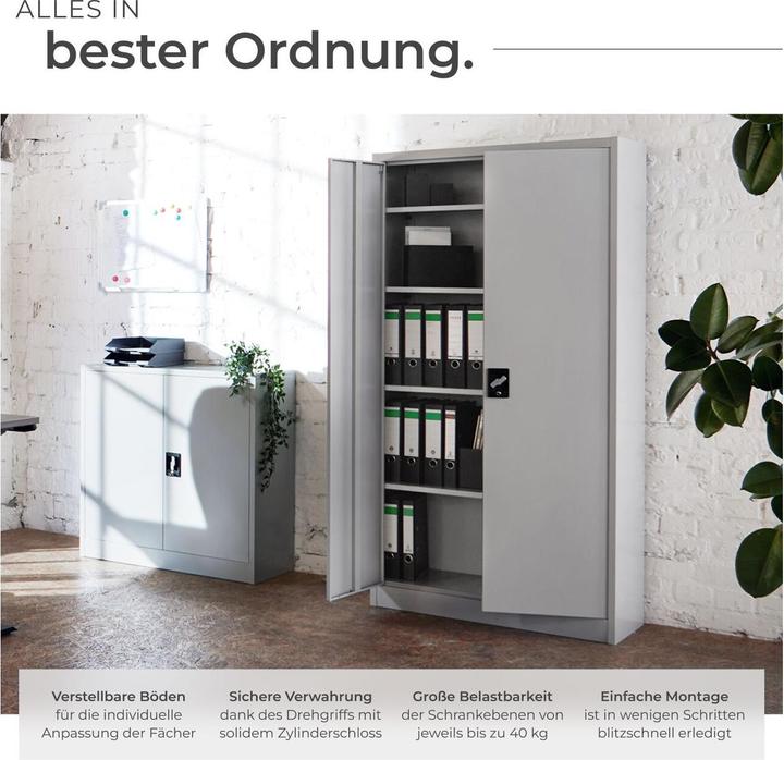 Image du produit tectake Armoire de classement (180 x 80 x 40 cm)