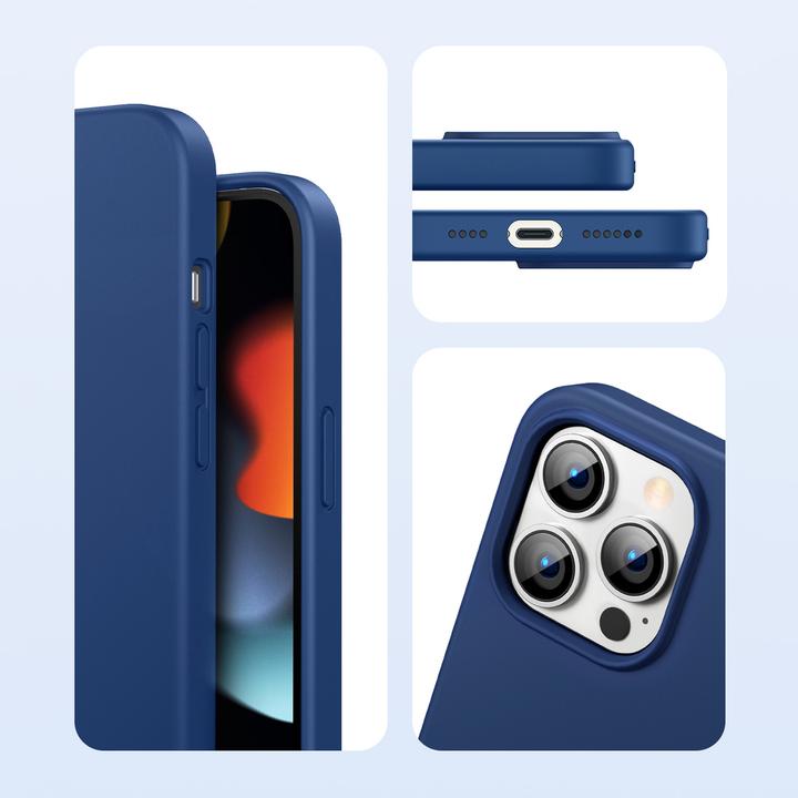 Actual product image Ugreen Protective Silicone Case rubber flexible silicone case cover for iPhone 13 Pro Max blue (Apple iPhone 13 Pro Max)