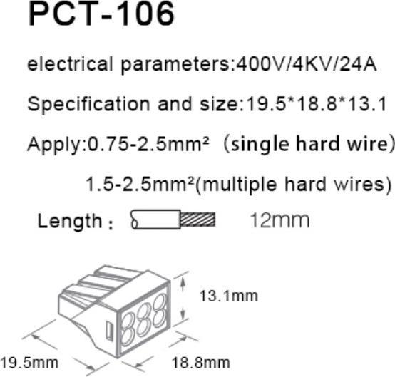 Actual product image Purecrea PCT-106 6Pin Spring Clamp
