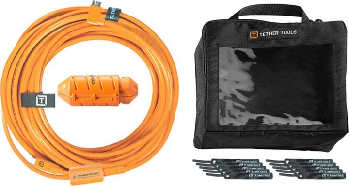 Actual product image Tether Tools USB-C 3.0 Kabel, USB-C / Micro-B, 9.4m gerade zu rechtwinklig, 9.4 m, Orange (9.40 m)