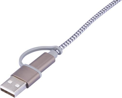 Produktbild Troika DREIZACK Ladekabel 3 in 1, grau (1 m, 5 W)