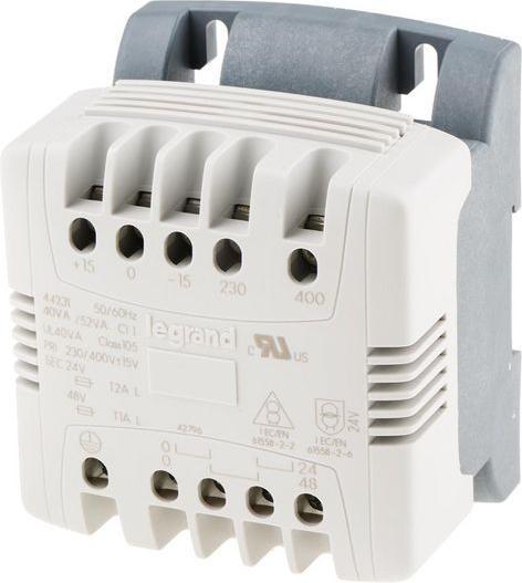 Actual product image Legrand 40VA DIN Rail Transformer, 215V ac, 230V ac, 245V ac, 385V ac, 400V ac, 415V ac Primary, 24V