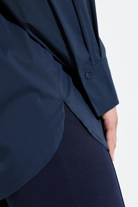 Produktbild Ulla Popken Hemdbluse, Perlmuttknöpfe, oversized, Langarm