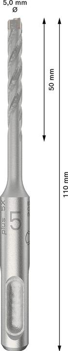 Productafbeelding Bosch Professional Zubehör PRO SDS plus-5X hamerboor, 5 x 50 x 110 mm (5,0 millimeter)