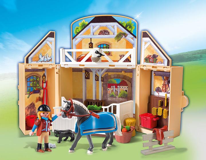 Immagine prodotto Playmobil Box da gioco pieghevole per il maneggio (5418, Paese Playmobil)