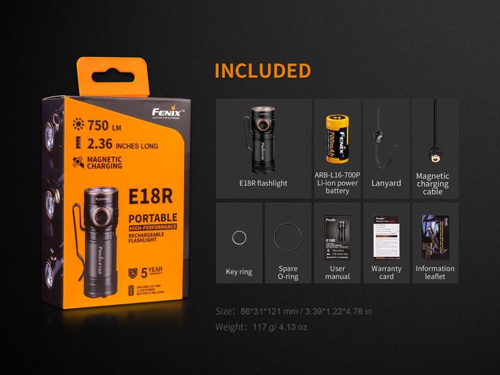 Immagine prodotto Fenix E18R (6.60 cm, 750 lm)
