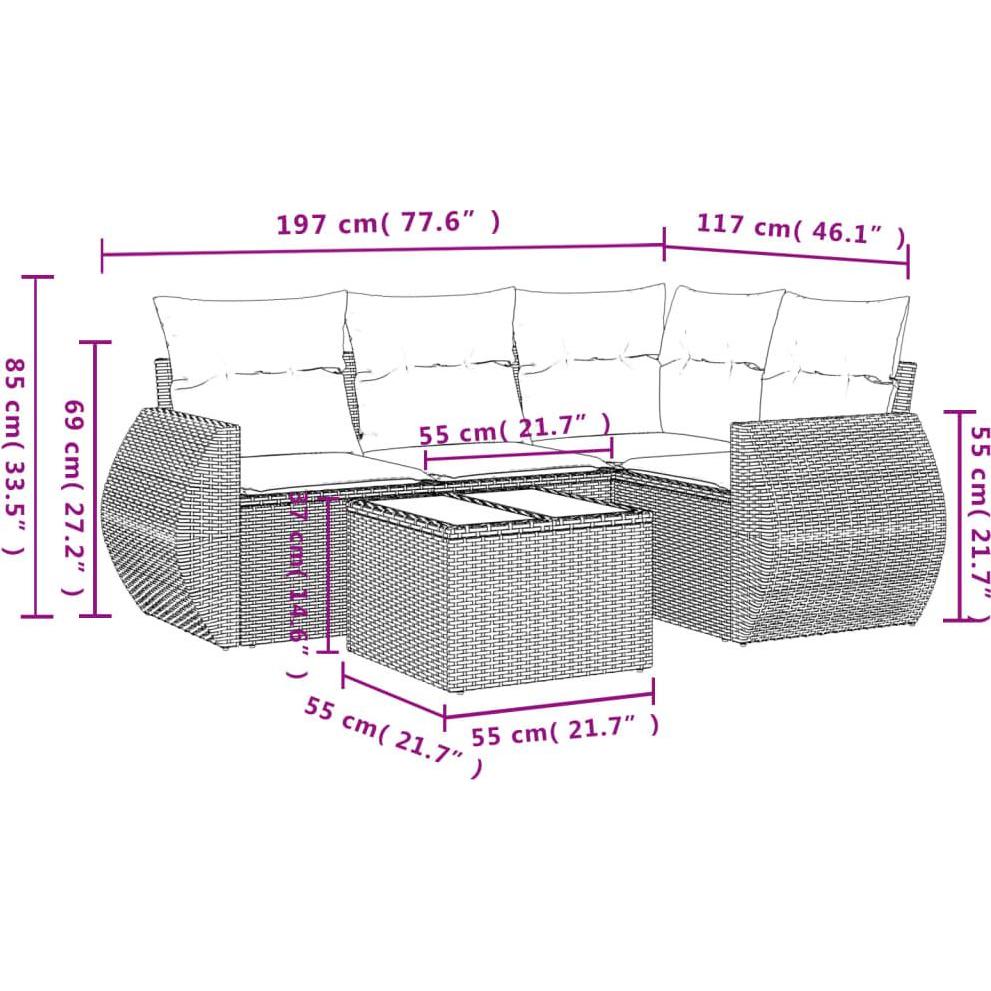 Thumbnail - VidaXL, Gartenlounge, 10-tlg. Garten-Lounge-Set mit Kissen