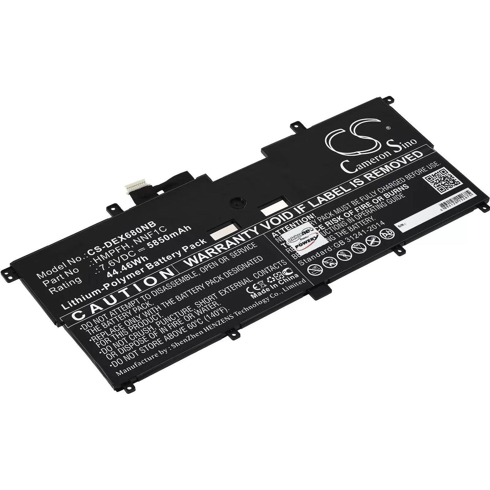 AccuCell Akku passend für Laptop Dell XPS 13 9365 2in1, XPS 13-9365-D1805TS, Akku-Typ NNF1C - 7,6V - 5850 mAh (5850 mAh)...